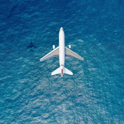 Plane flying overseas